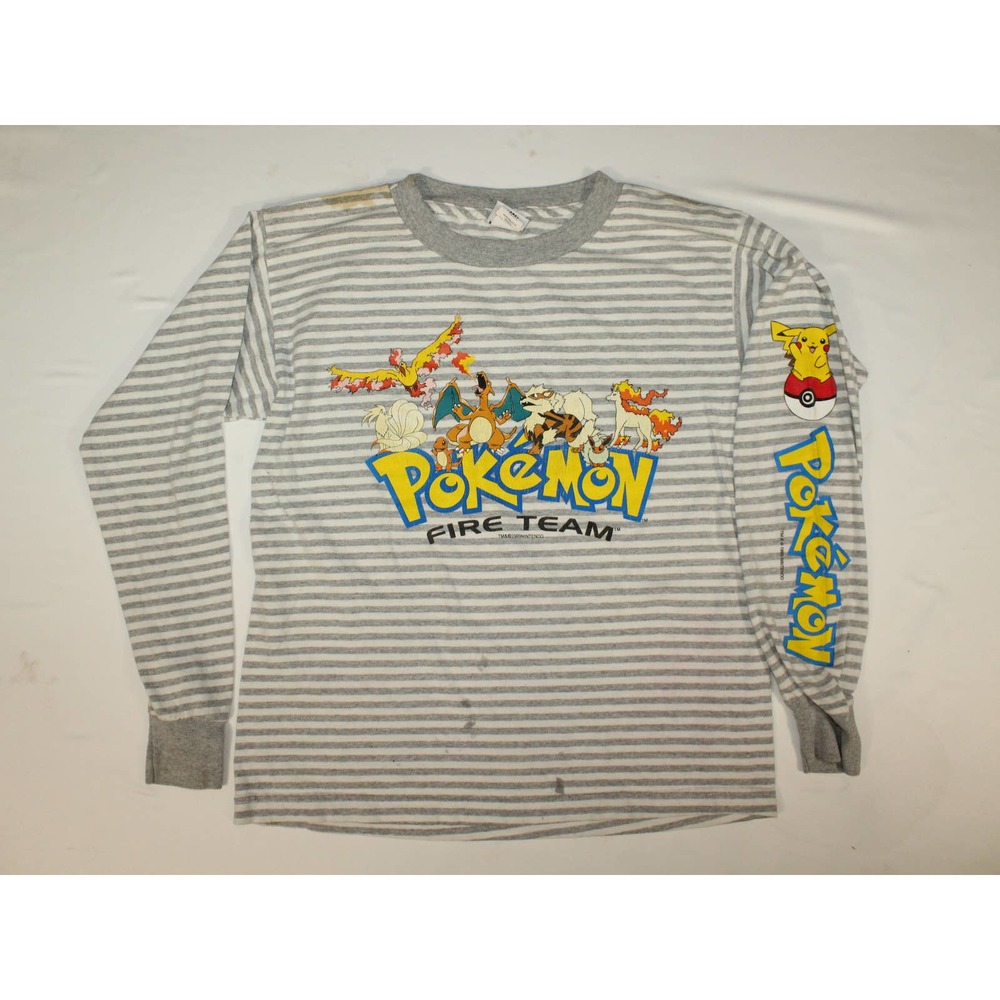 Pokemon Fire Team Charizard Vintage 1999 Unisex Long Sleeve T-Shirt Youth Large